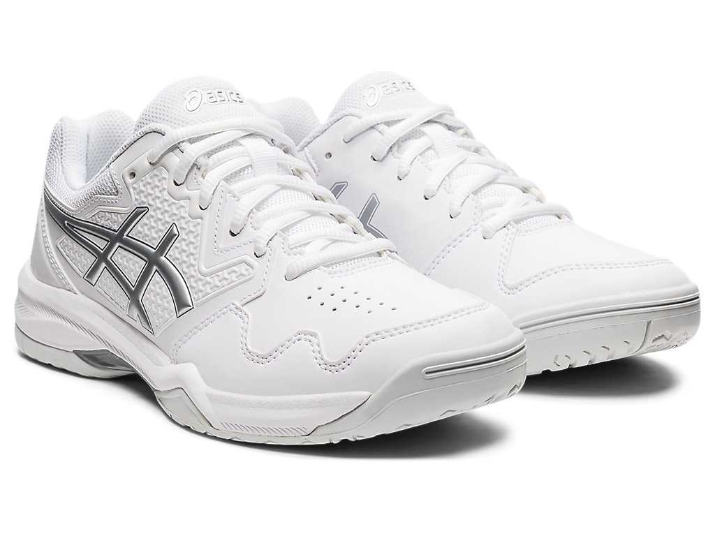 Buty do Tenisa Damskie Asics Gel-dedicate 7 Białe Srebrne | 16230-TWOD