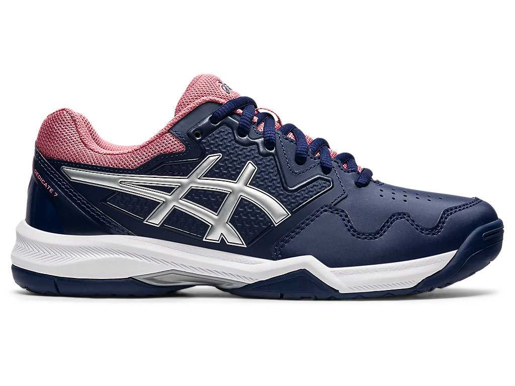 Buty do Tenisa Damskie Asics Gel-dedicate 7 Granatowe Srebrne | 50428-QHZP