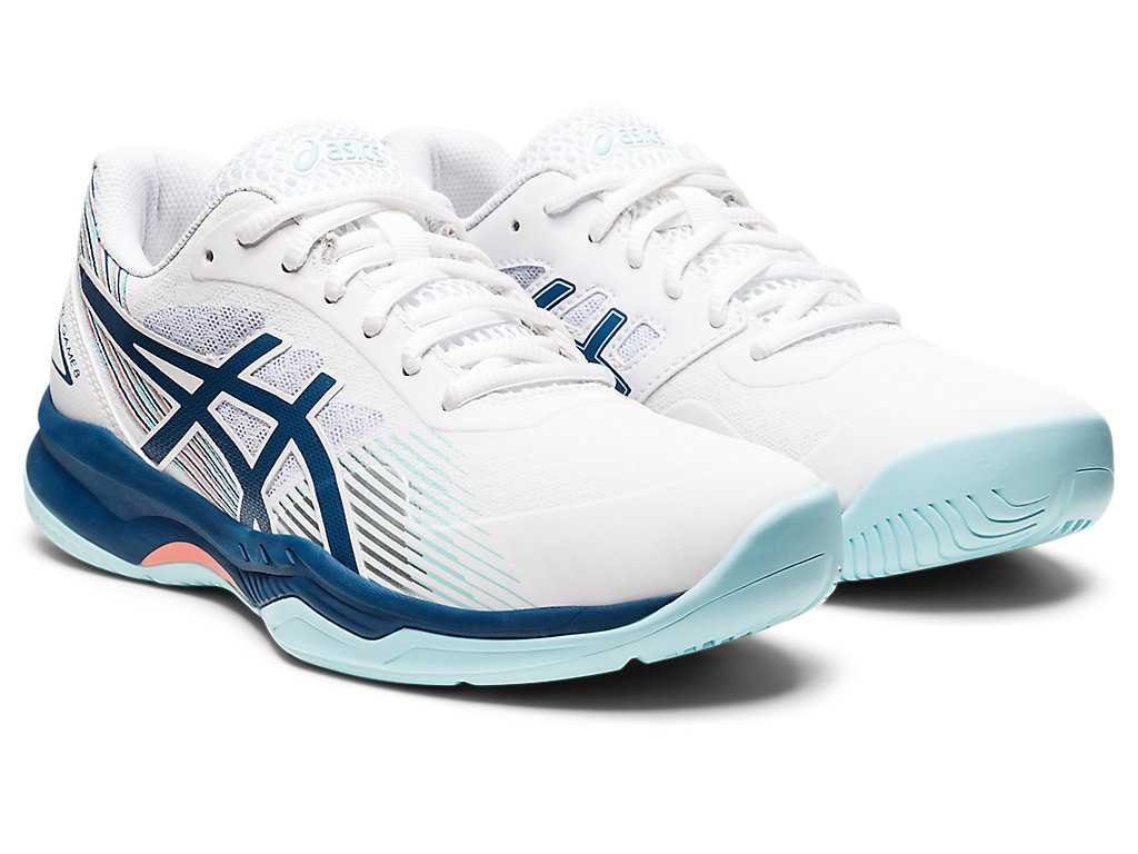 Buty do Tenisa Damskie Asics Gel-game 8 Białe Głęboka Indygo | 15438-PXEC