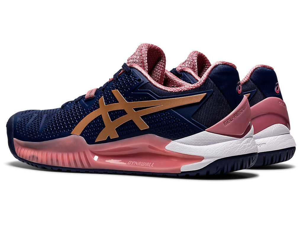 Buty do Tenisa Damskie Asics Gel-resolution 8 Granatowe Różowe Złote | 04176-TUIZ