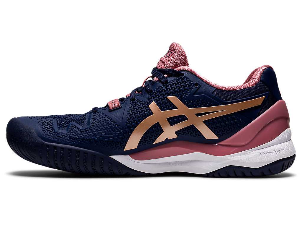 Buty do Tenisa Damskie Asics Gel-resolution 8 Granatowe Różowe Złote | 04176-TUIZ