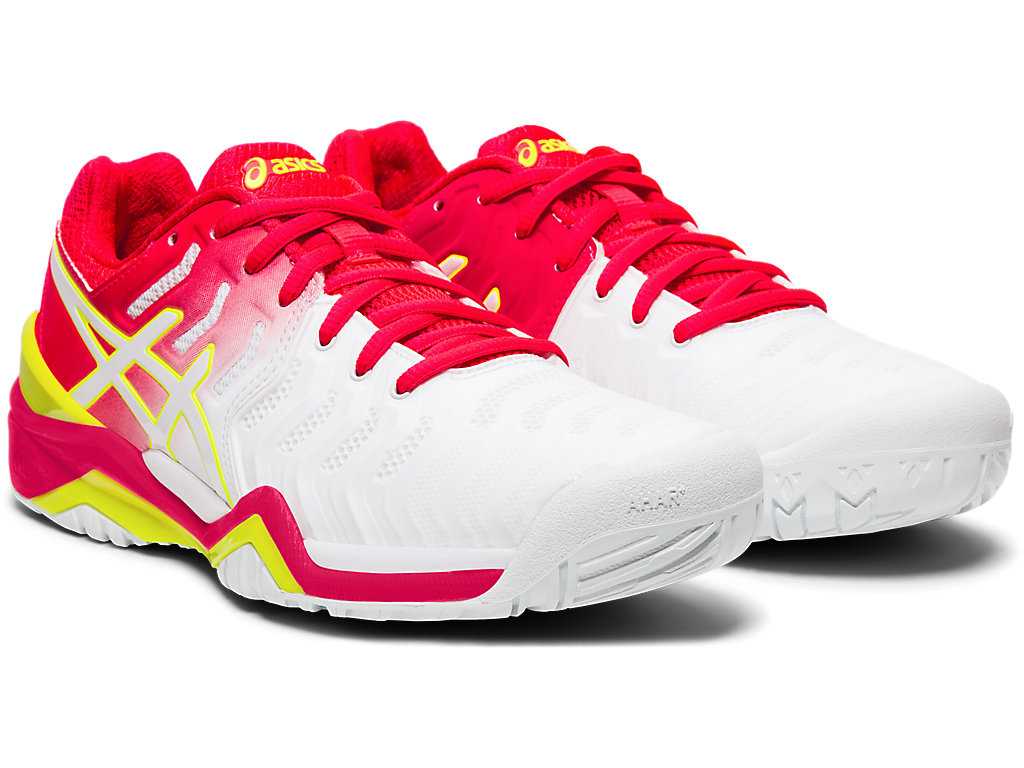 Buty do Tenisa Damskie Asics Gel-resolution 7 Białe Różowe | 21873-VPSJ