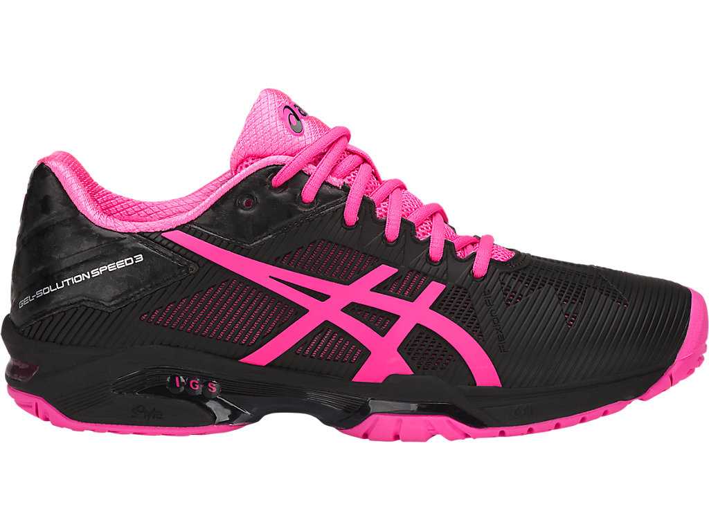 Buty do Tenisa Damskie Asics Gel-solution Speed 3 Czarne Różowe Srebrne | 94680-THSY