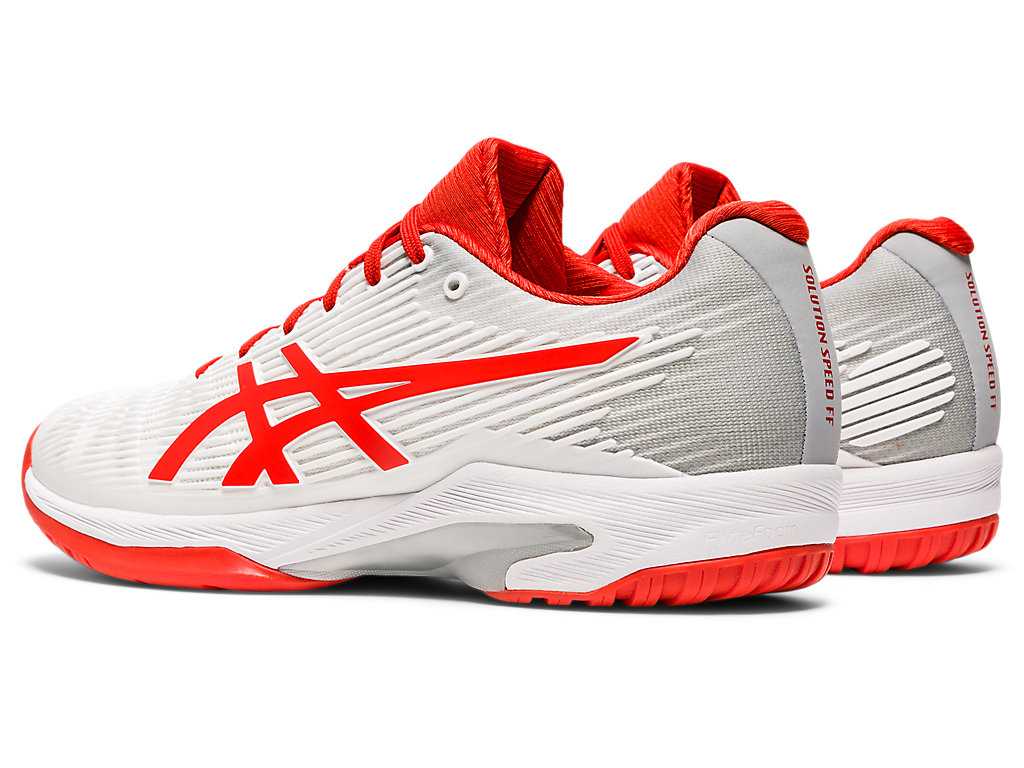 Buty do Tenisa Damskie Asics Solution Speed Ff Białe Czerwone | 05697-JQCB