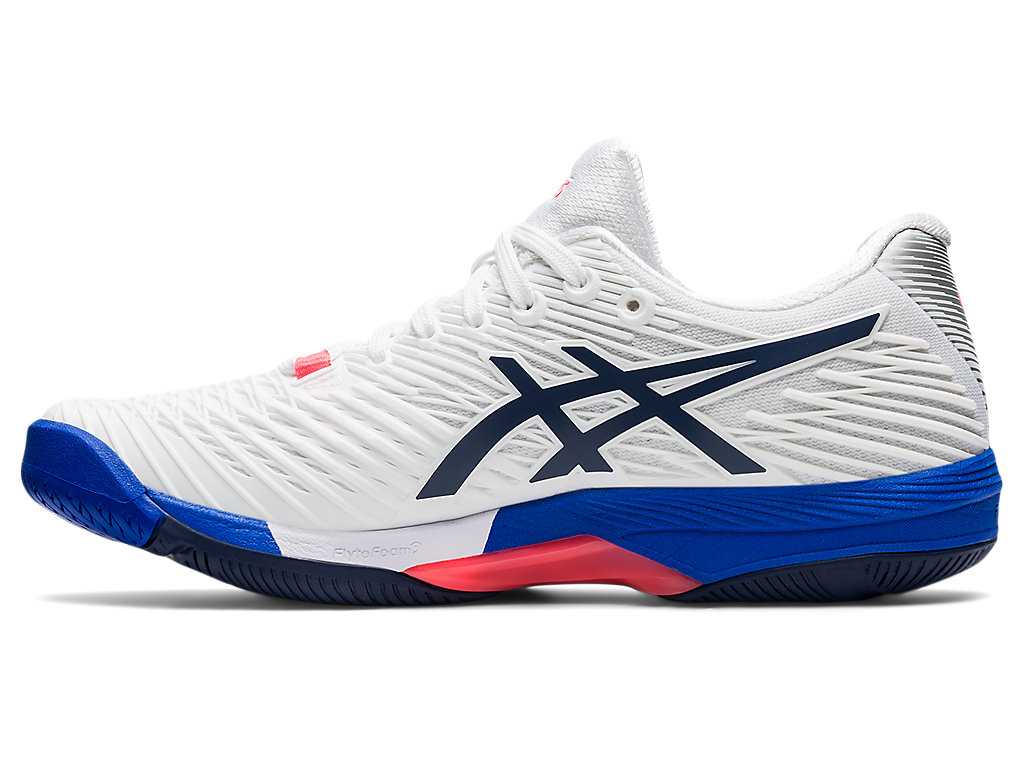 Buty do Tenisa Damskie Asics Solution Speed Ff 2 Białe Granatowe | 56138-PHIT