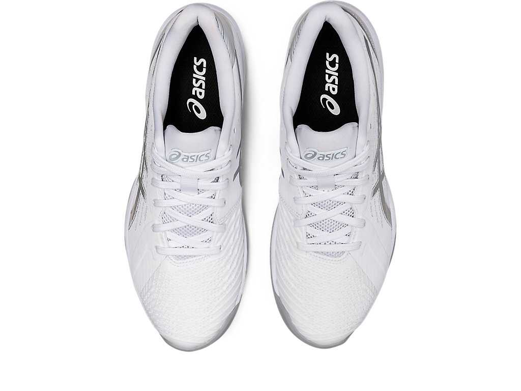 Buty do Tenisa Damskie Asics Solution Swift Ff Białe Srebrne | 42607-QBZG