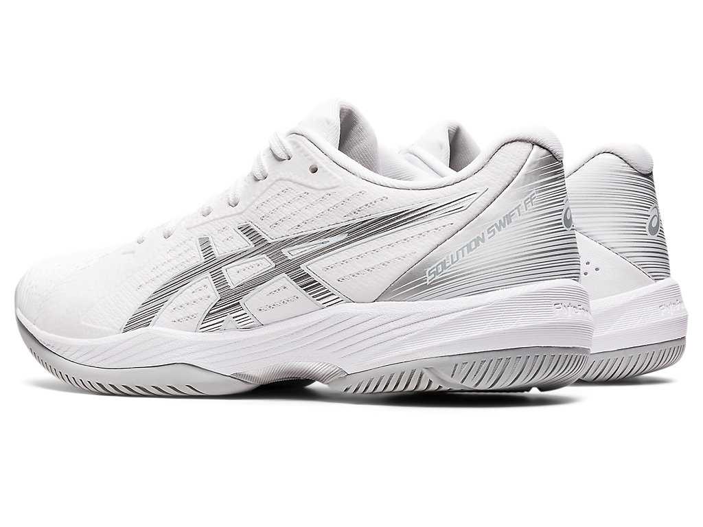 Buty do Tenisa Damskie Asics Solution Swift Ff Białe Srebrne | 42607-QBZG