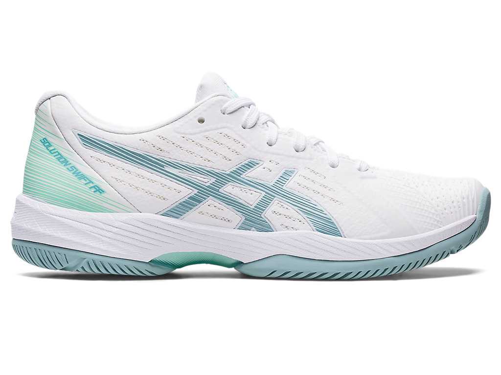 Buty do Tenisa Damskie Asics Solution Swift Ff Białe Niebieskie | 63927-ABWR