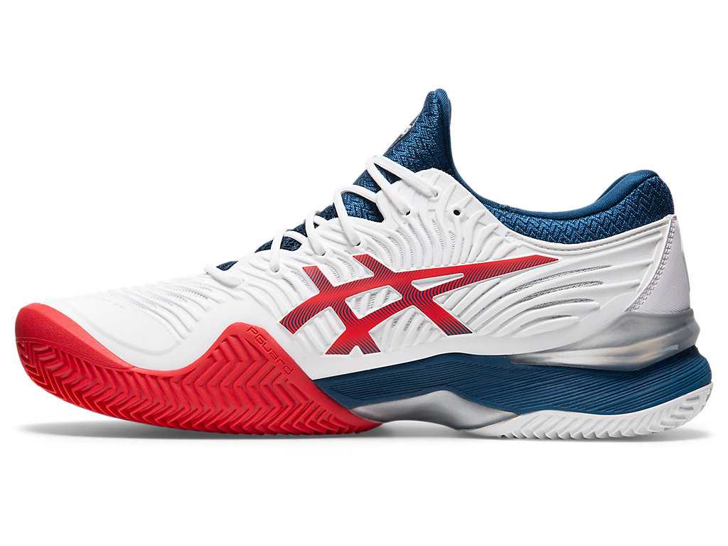 Buty do Tenisa Męskie Asics Court Ff 2 Clay Białe Niebieskie | 62047-PFAS