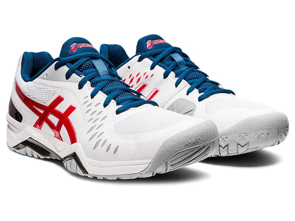 Buty do Tenisa Męskie Asics Gel-challenger 12 Białe Czerwone | 75891-LHBJ