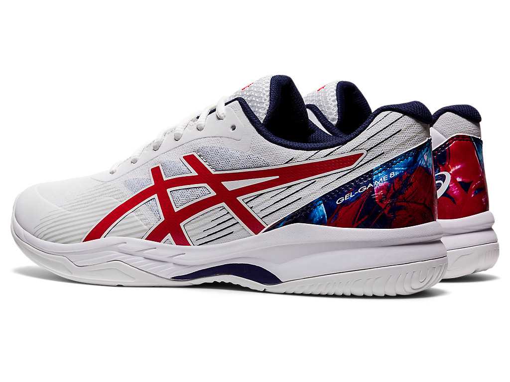 Buty do Tenisa Męskie Asics Gel-game 8 L.E. Białe Czerwone | 61253-AMZT