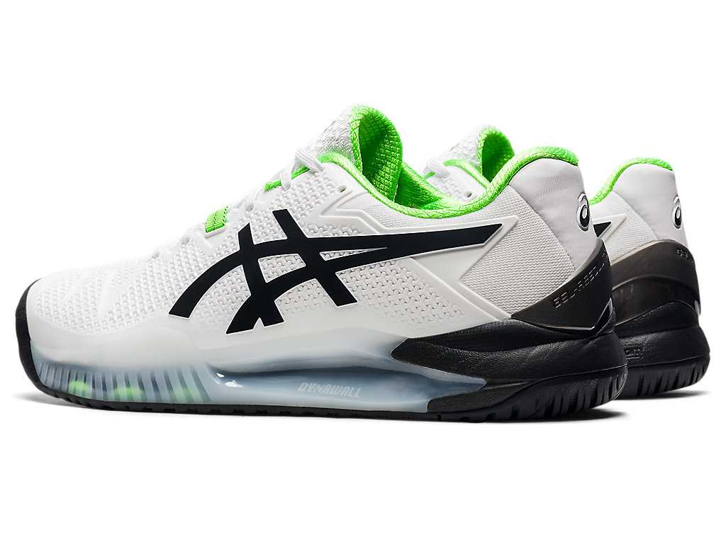 Buty do Tenisa Męskie Asics Gel-resolution 8 (2e) Białe Zielone | 67451-GPMN