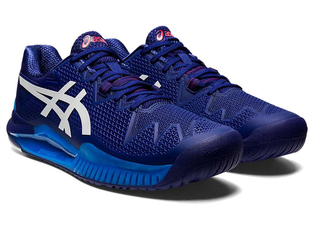 Buty do Tenisa Męskie Asics Gel-resolution 8 Niebieskie Białe | 95172-XQKL