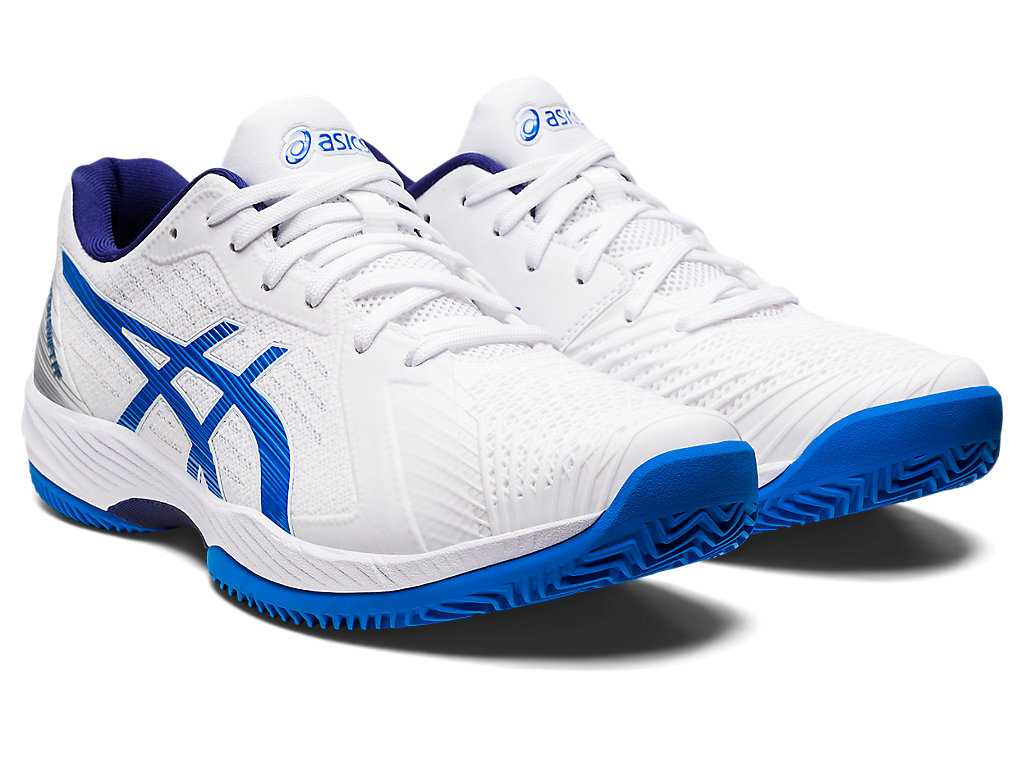 Buty do Tenisa Męskie Asics Solution Swift Ff Clay Białe Niebieskie | 70286-JOWE