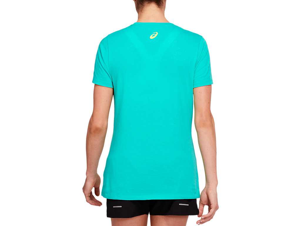 Koszulki Damskie Asics La Marathon V-neck Niebieskie | 12086-ZEKJ