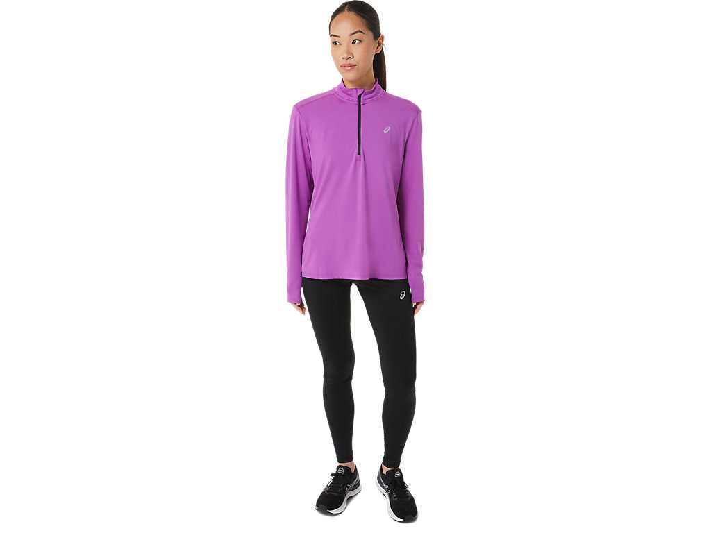 Koszulki Damskie Asics Ready-set Half Zip Fioletowe Niebieskie | 04697-AQHT