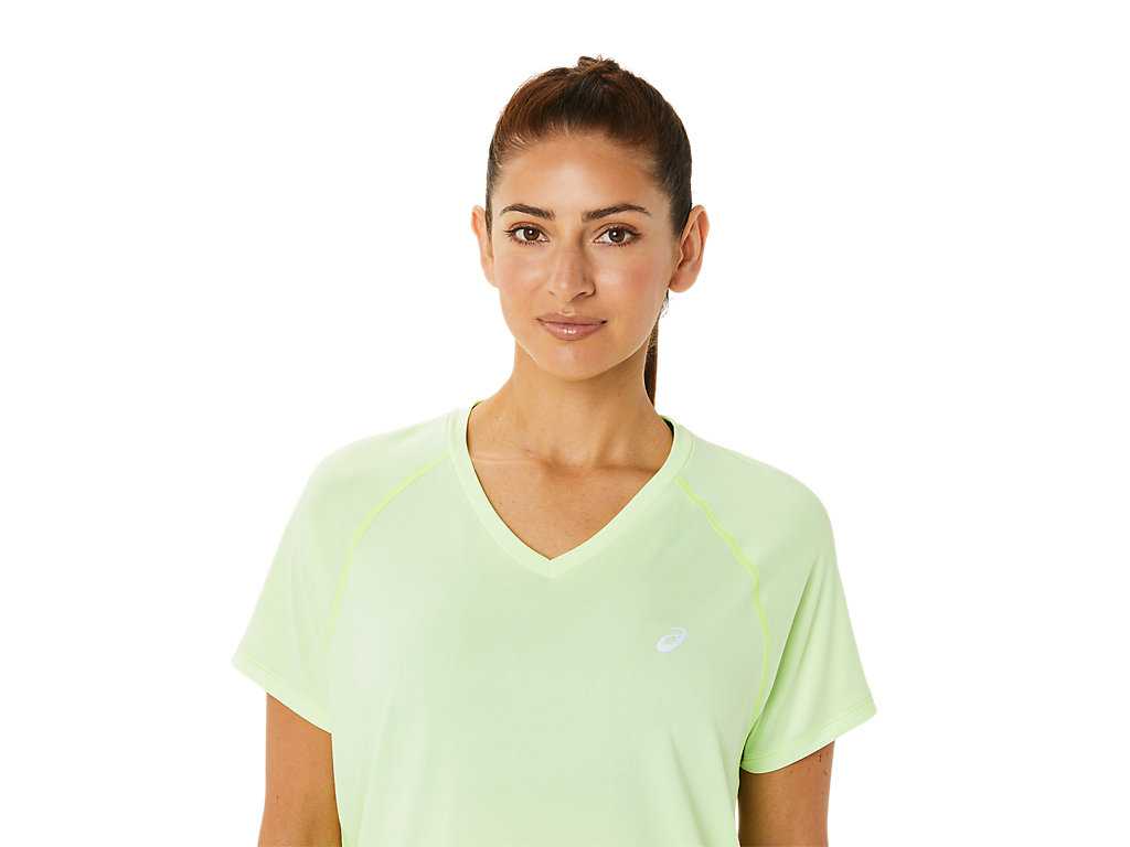 Koszulki Damskie Asics Ready-set Lyte V-neck Żółte | 28670-OCMW