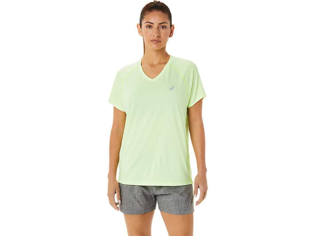 Koszulki Damskie Asics Ready-set Lyte V-neck Żółte | 28670-OCMW