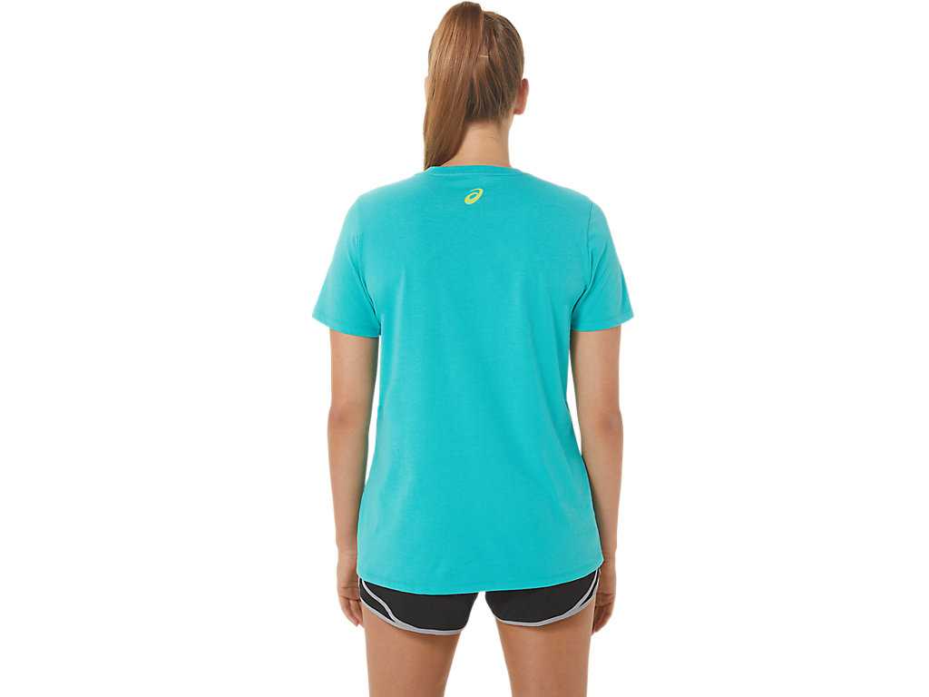 Koszulki Damskie Asics Run Club V-neck Niebieskie | 68042-QSOE