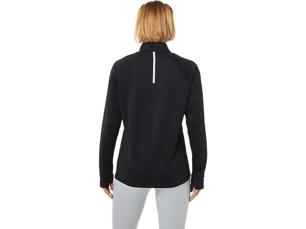 Koszulki Damskie Asics Thermopolis 1/4 Zip Czarne | 07834-MWNF