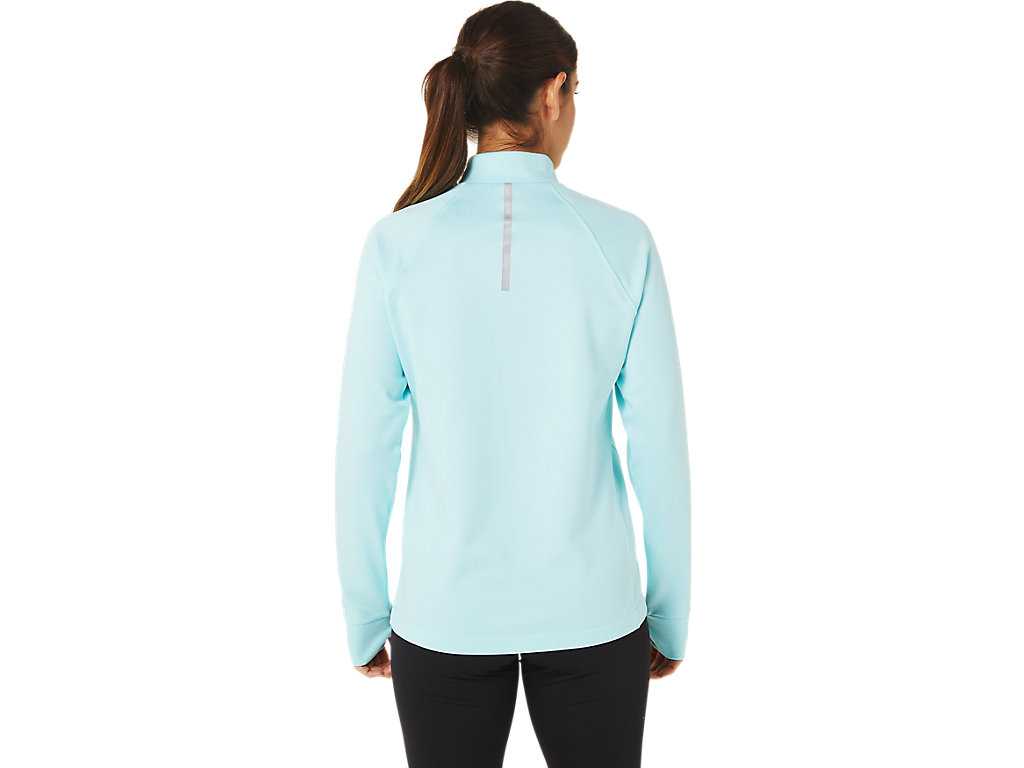 Koszulki Damskie Asics Thermopolis 1/4 Zip Niebieskie | 64283-DMGJ