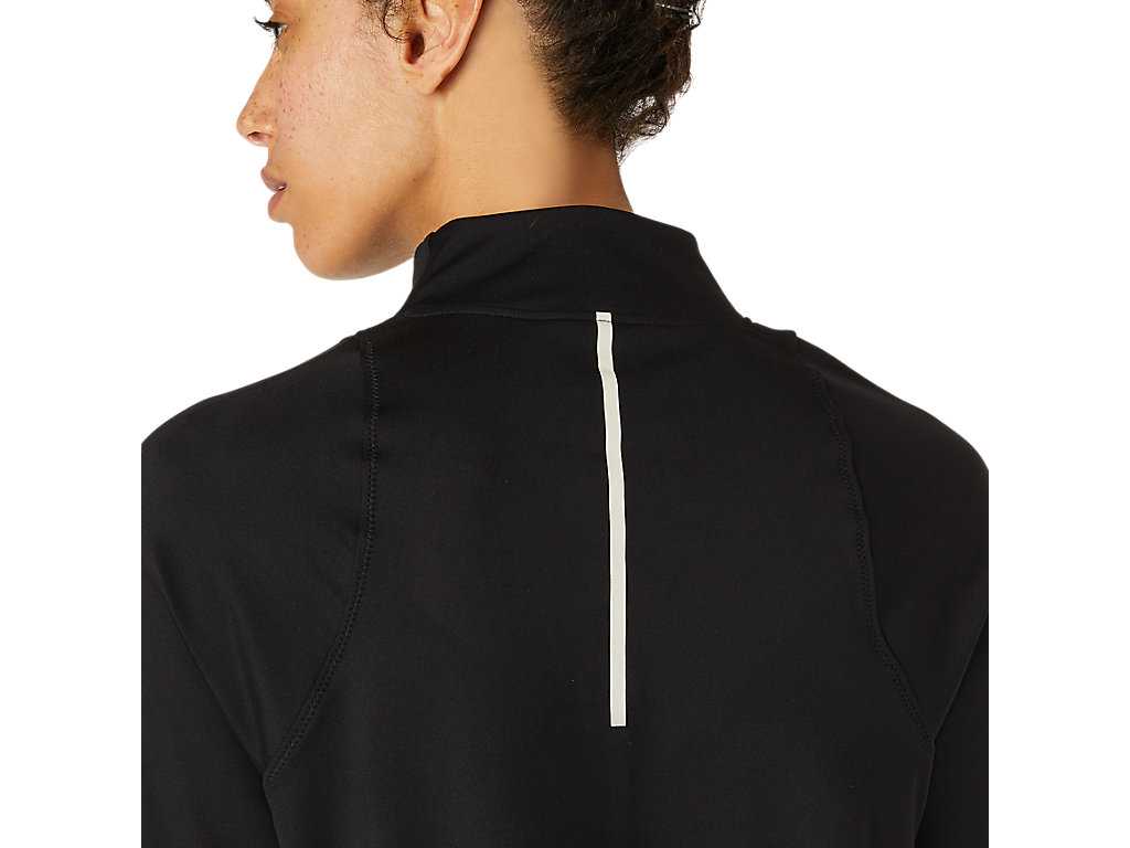 Koszulki Damskie Asics Thermopolis Half Zip Czarne | 20963-FLWM