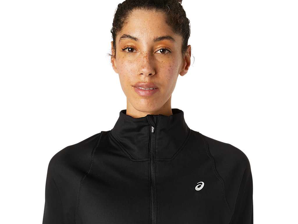 Koszulki Damskie Asics Thermopolis Half Zip Czarne | 20963-FLWM