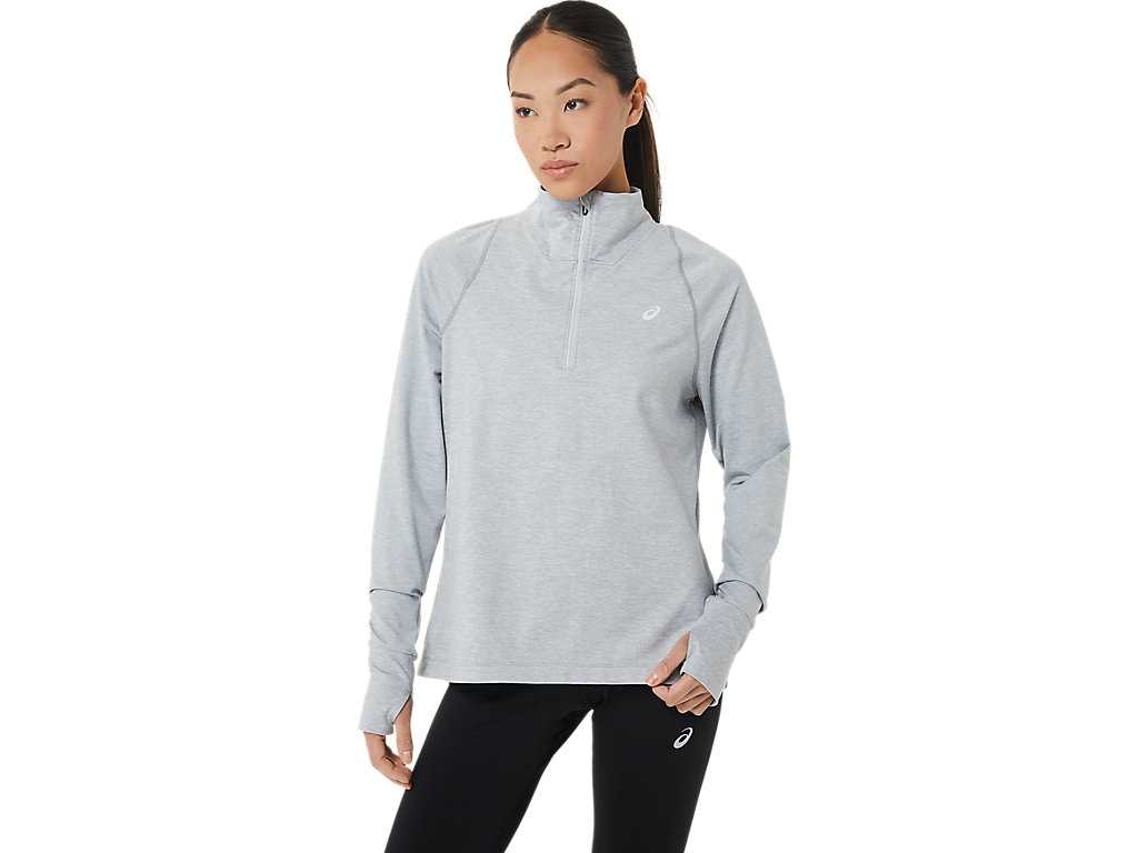 Koszulki Damskie Asics Thermopolis Half Zip Głęboka Szare | 92405-BKIJ