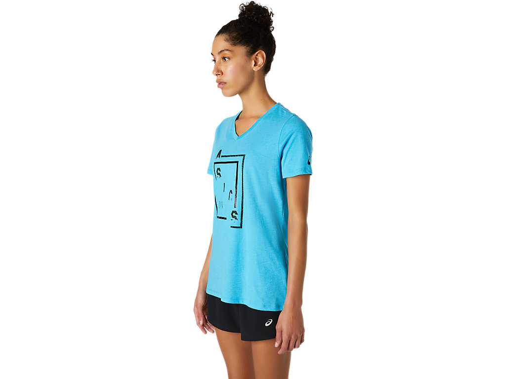 Koszulki Damskie Asics Xg V-neck Głęboka Turkusowe | 64379-CGYS