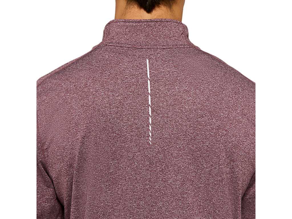 Koszulki Męskie Asics Cold Weather Half Zip Ciemny Czerwone | 29781-VUIX