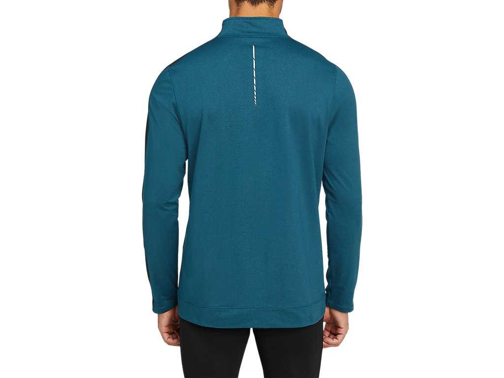 Koszulki Męskie Asics Cold Weather Half Zip Niebieskie | 97105-SAMB