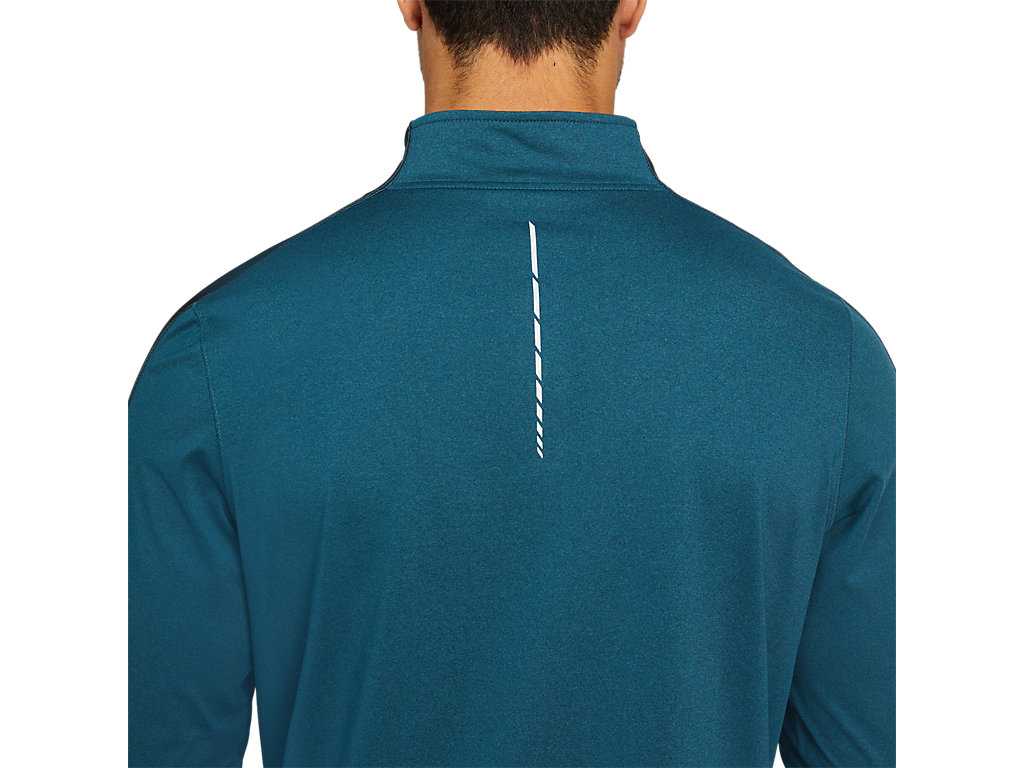 Koszulki Męskie Asics Cold Weather Half Zip Niebieskie | 97105-SAMB