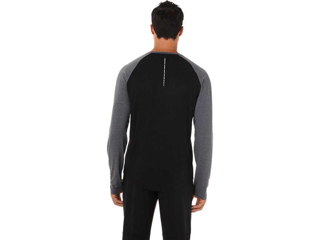 Koszulki Męskie Asics Performance Henley Czarne Szare | 18273-LAJR