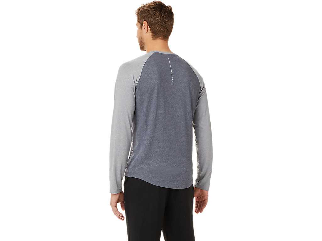 Koszulki Męskie Asics Performance Henley Szare | 57120-NDCF