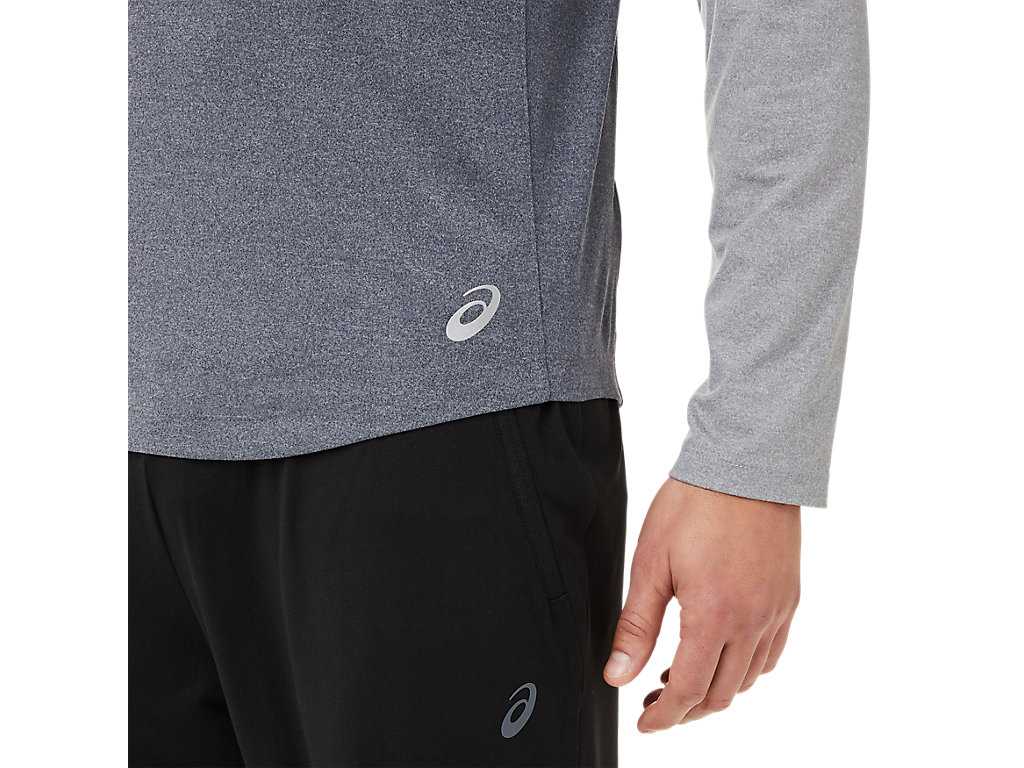 Koszulki Męskie Asics Performance Henley Szare | 57120-NDCF