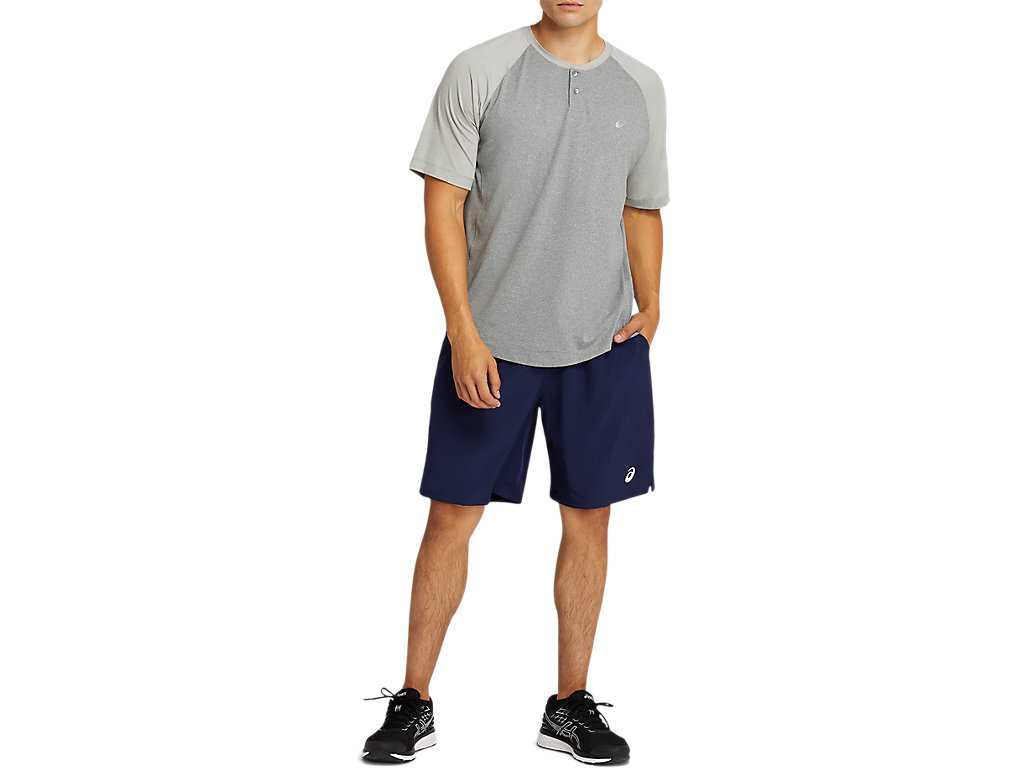 Koszulki Męskie Asics Performance Henley Szare | 62418-GBYI