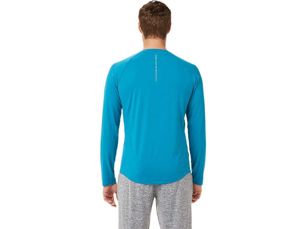 Koszulki Męskie Asics Performance Henley Turkusowe Niebieskie | 72830-YMBL