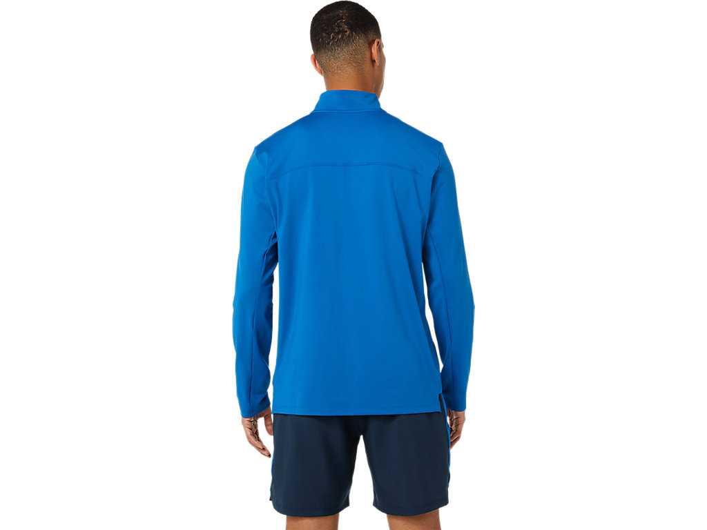 Koszulki Męskie Asics Ready-set Half Zip Zielone | 63250-SNWY