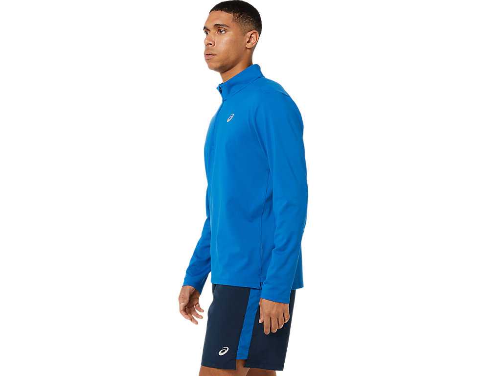 Koszulki Męskie Asics Ready-set Half Zip Zielone | 63250-SNWY