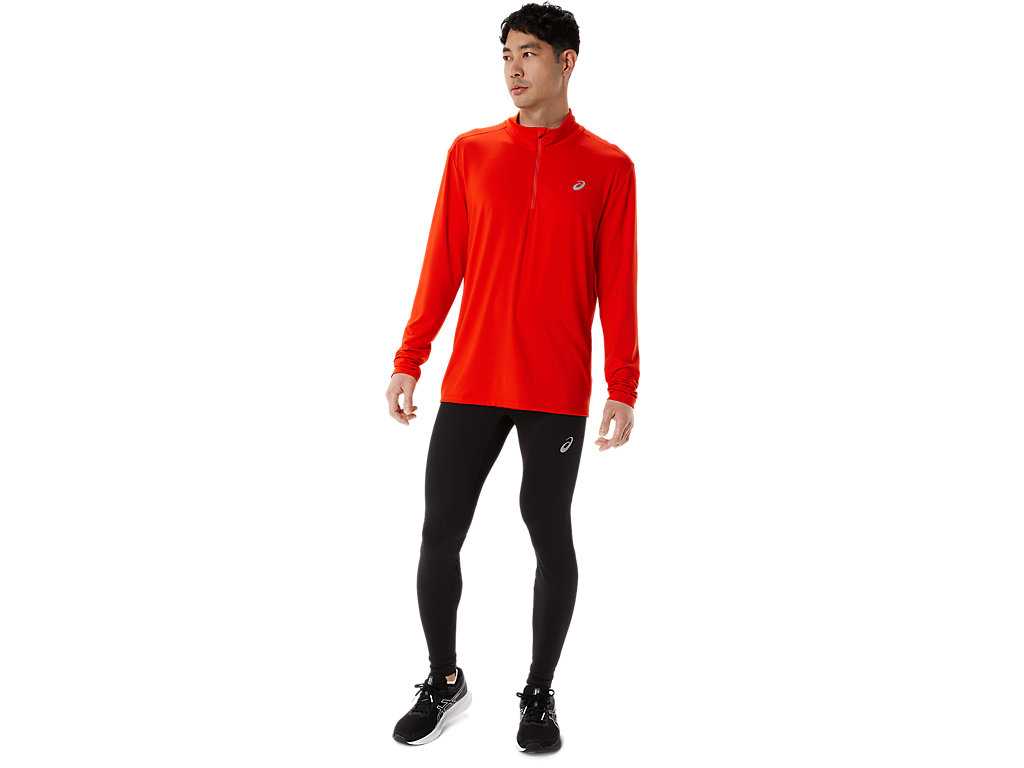 Koszulki Męskie Asics Ready-set Half Zip Różowe | 65731-DLPK