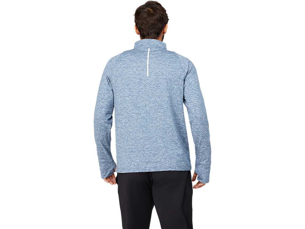 Koszulki Męskie Asics Thermopolis Quarter Zip Niebieskie | 25148-FAJX