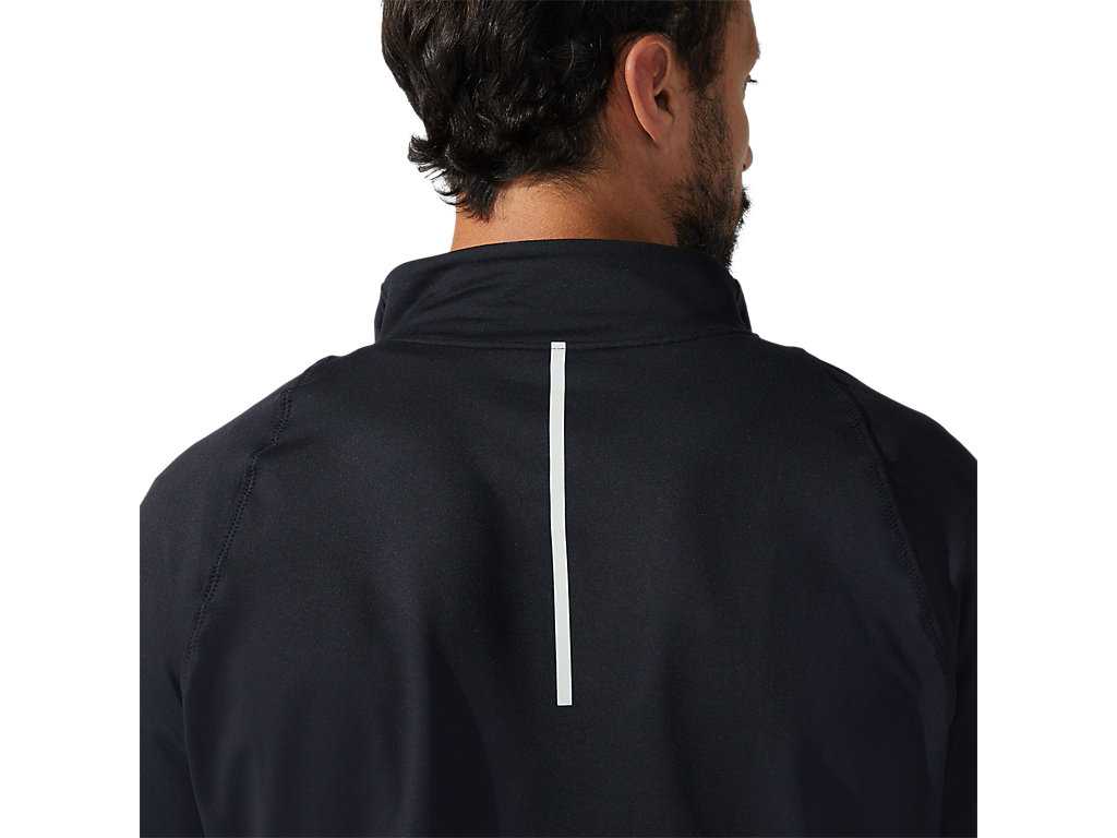 Koszulki Męskie Asics Thermopolis Quarter Zip Czarne | 83251-QSMF