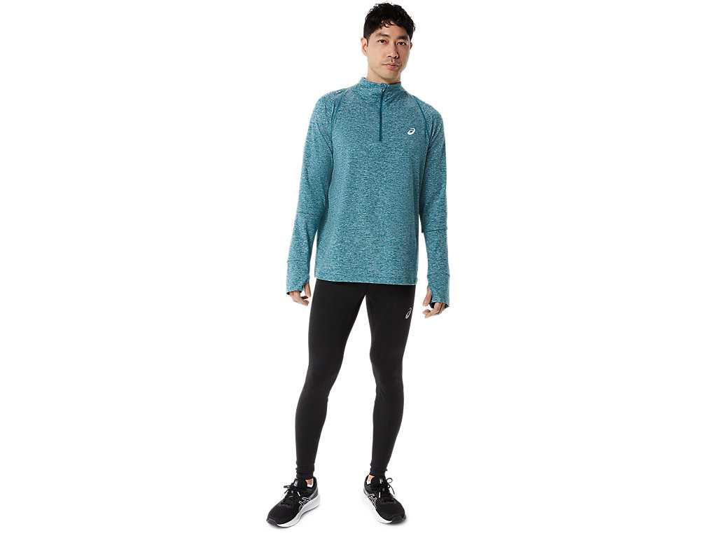 Koszulki Męskie Asics Thermopolis Quarter Zip Jasny Zielone | 89463-GJFC