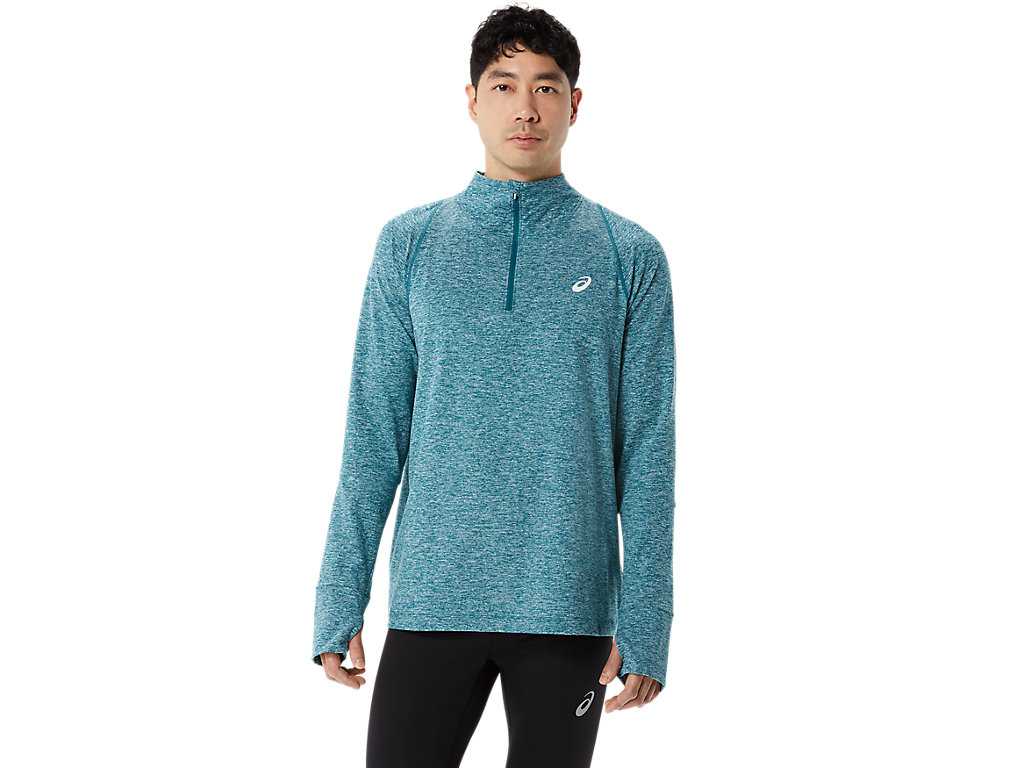 Koszulki Męskie Asics Thermopolis Quarter Zip Jasny Zielone | 89463-GJFC