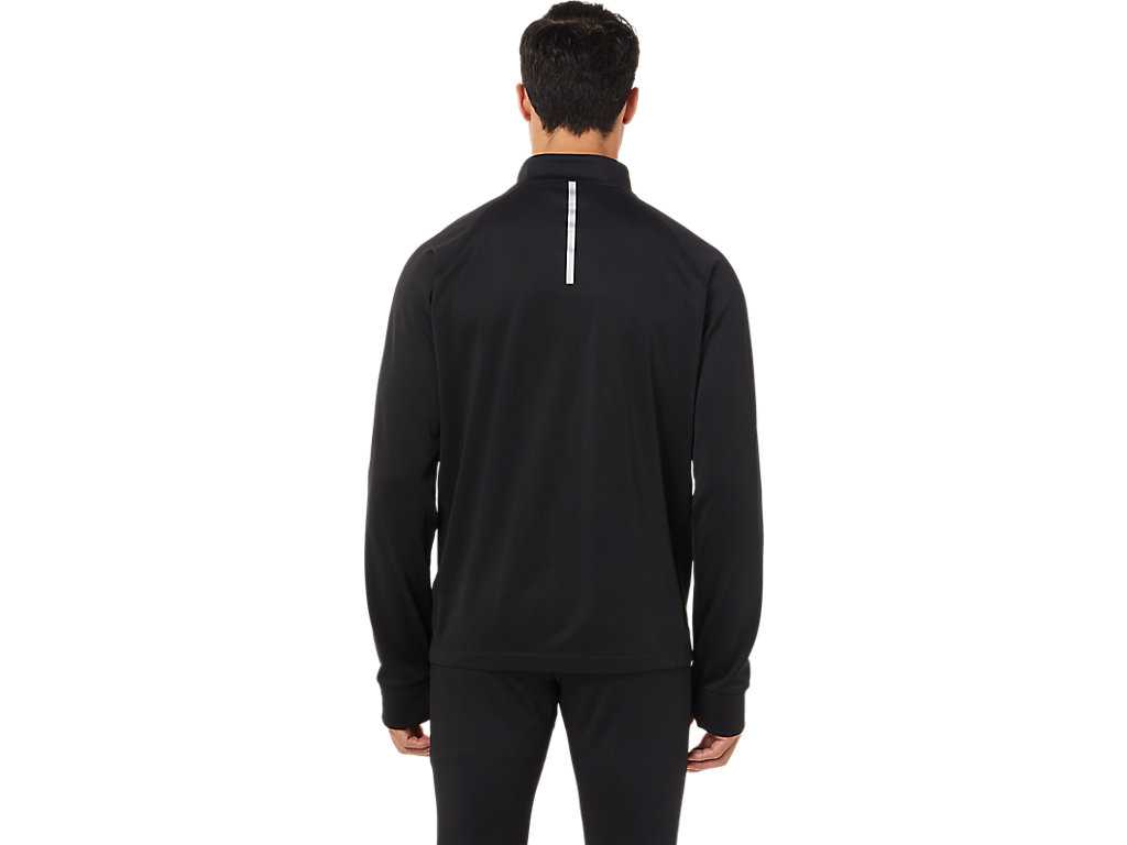 Koszulki Męskie Asics Thermopolis Zimowe 1/2 Zip Czarne | 30581-LEYT