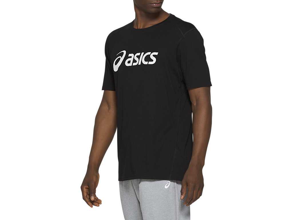 Koszulki Męskie Asics Triblend Treningowe Czarne Białe | 38297-XBNW