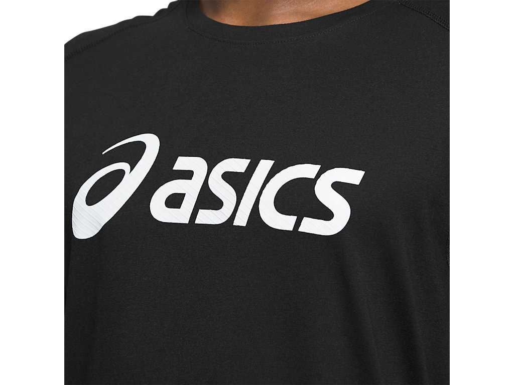 Koszulki Męskie Asics Triblend Treningowe Czarne Białe | 38297-XBNW