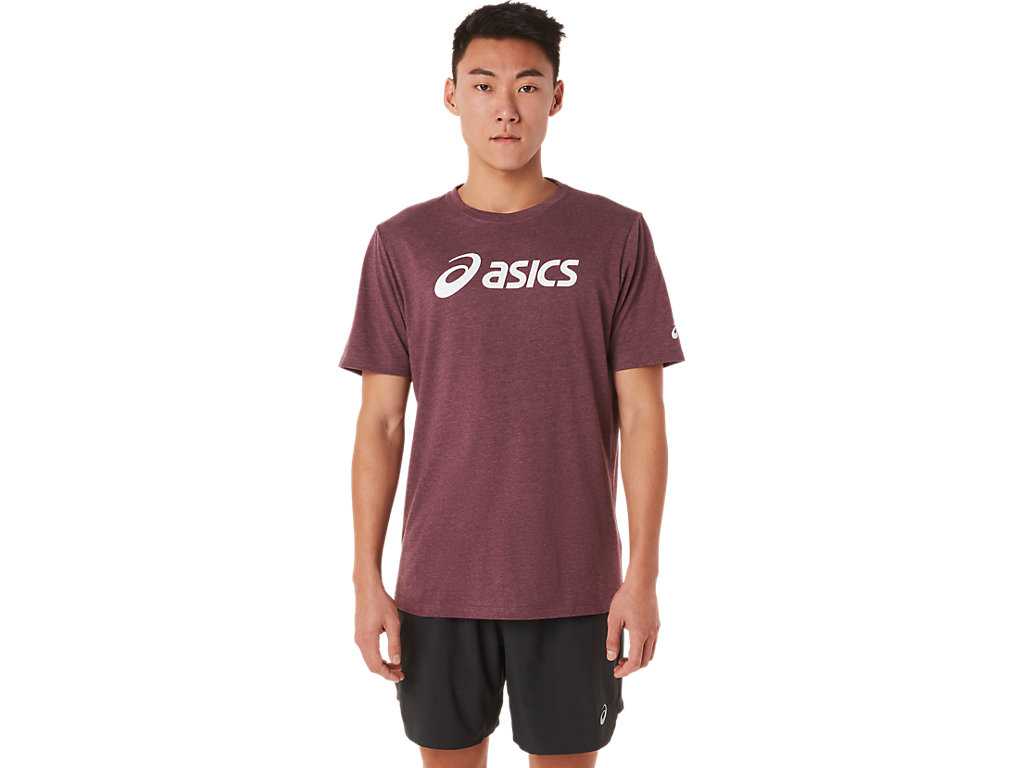 Koszulki Męskie Asics Xg Lockup Logo Ciemny Czerwone | 37269-ILZU