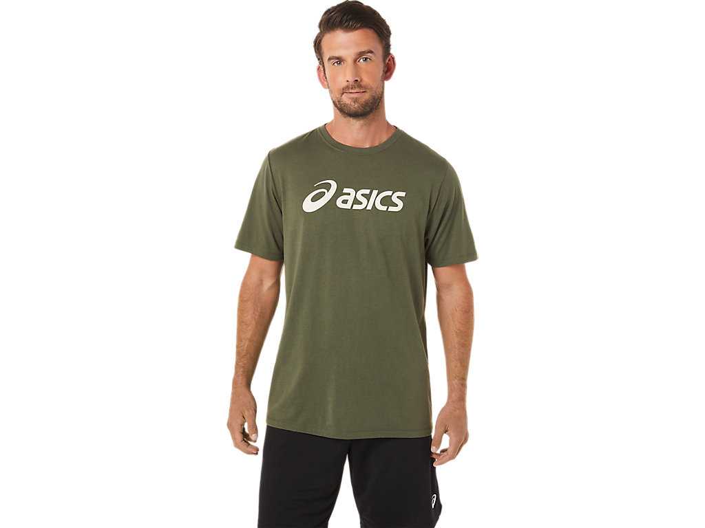 Koszulki Męskie Asics Xg Lockup Logo Oliwkowe | 20859-WIVB