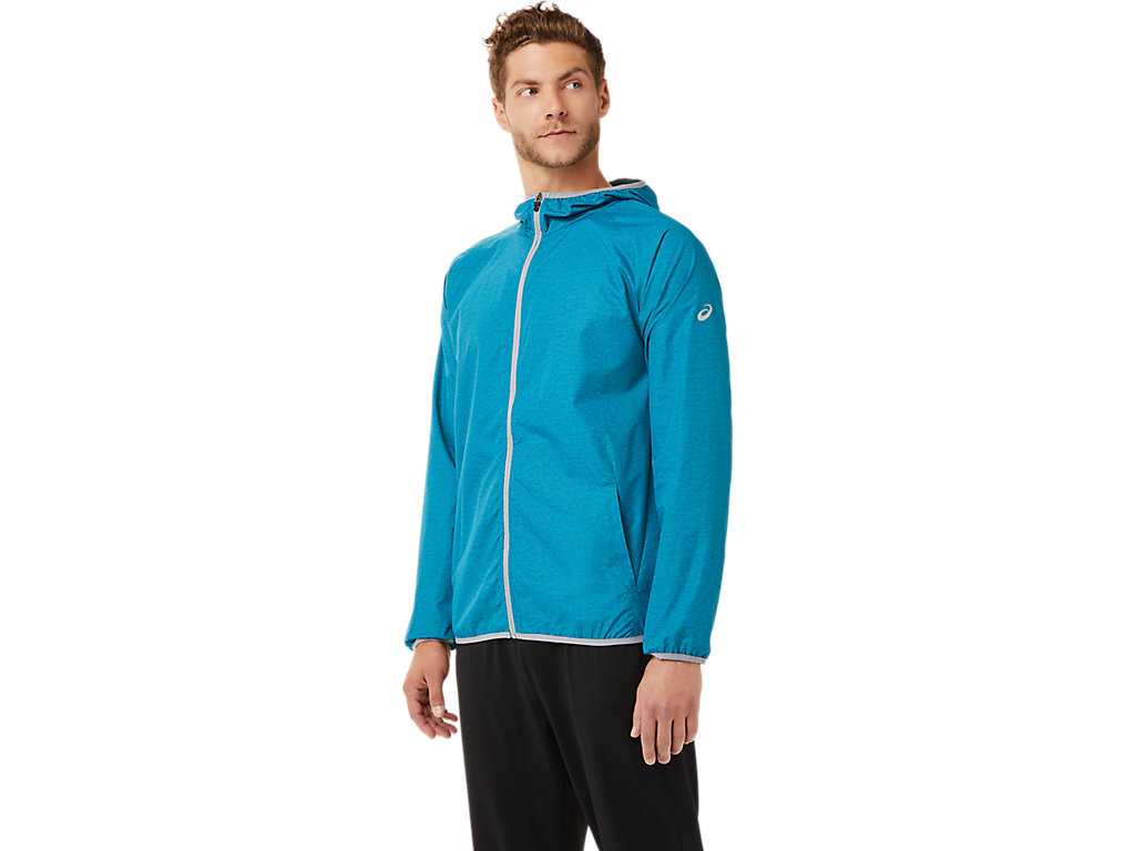 Kurtki Męskie Asics Packable Turkusowe Niebieskie | 79365-OUKE